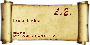 Leeb Endre névjegykártya